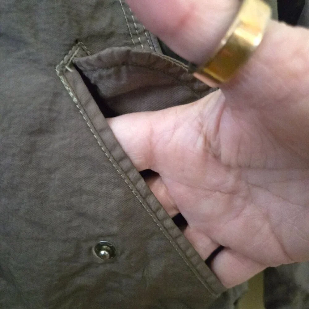 Anthropologie Marrakech Vista Bomber Jacket Green Brown Full Zip Pockets Size XS